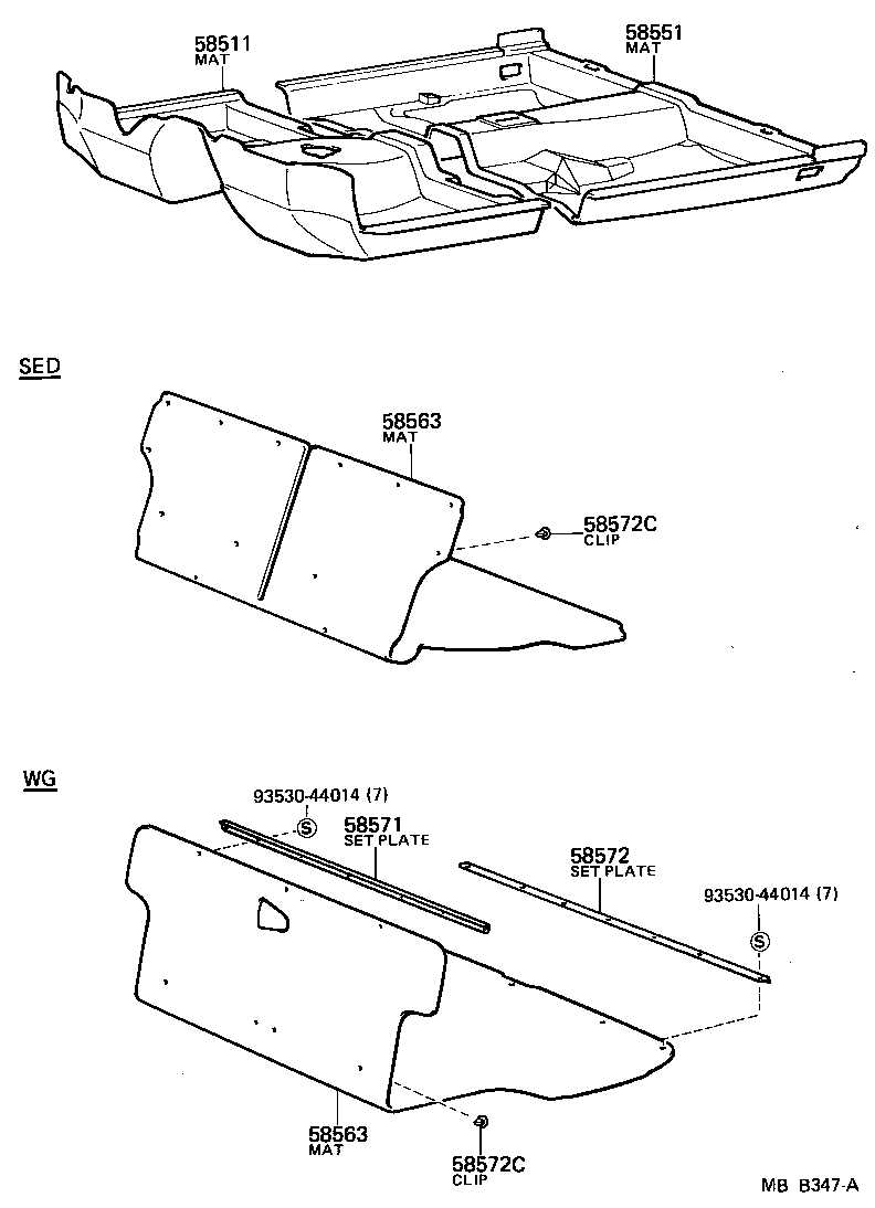 58566-13030 SET PLATE, REAR FLOOR MAT, REAR product image