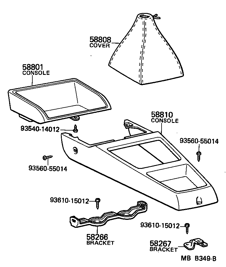 58997-10040 BRACKET, CONSOLE BOX MOUNTING, NO.3 product image
