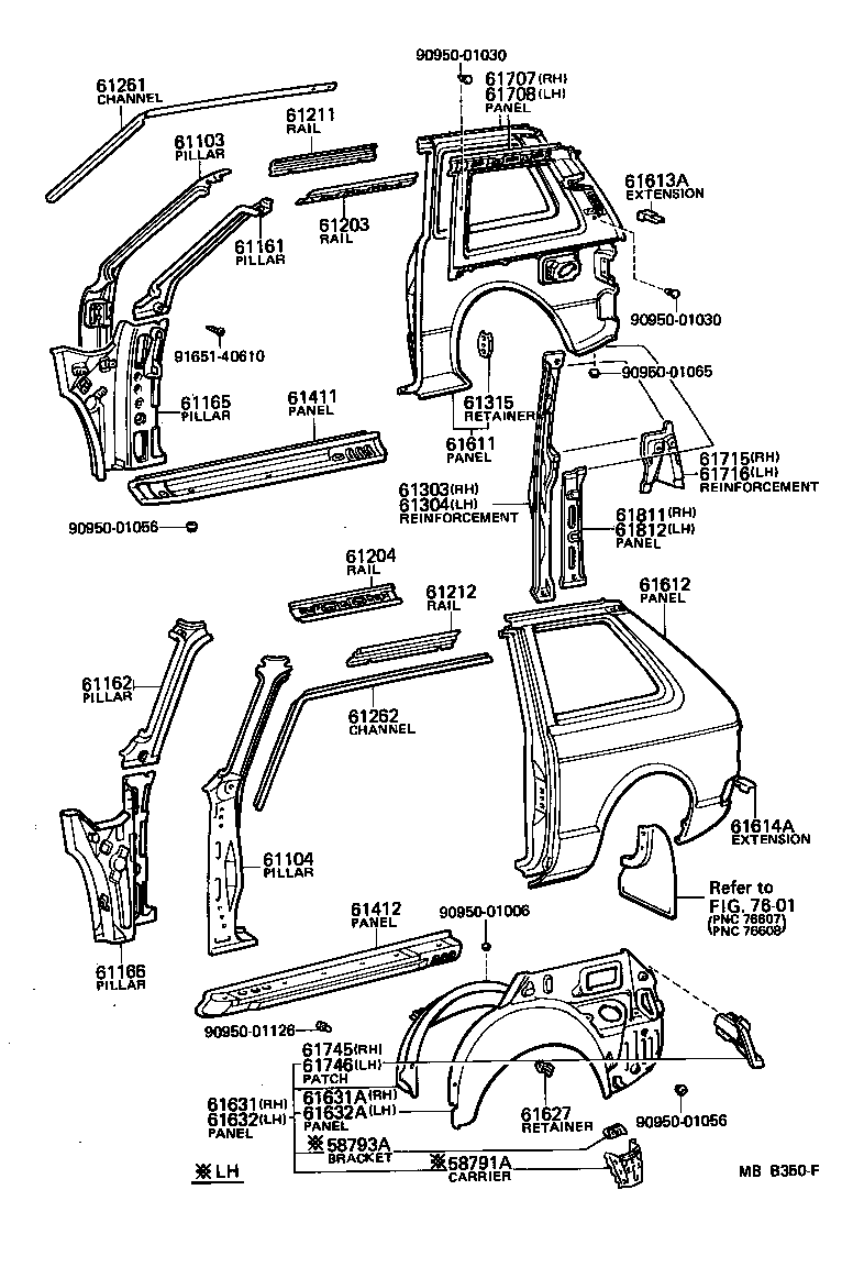 61601-10071 PANEL, QUARTER, RH product image