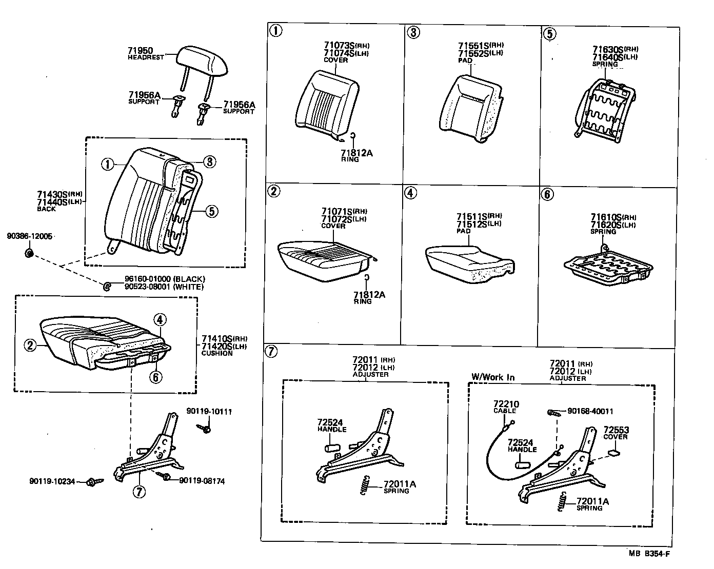 71630-10180 SPRING ASSY, FRONT SEAT BACK, RH(FOR SEPARATE TYPE) product image