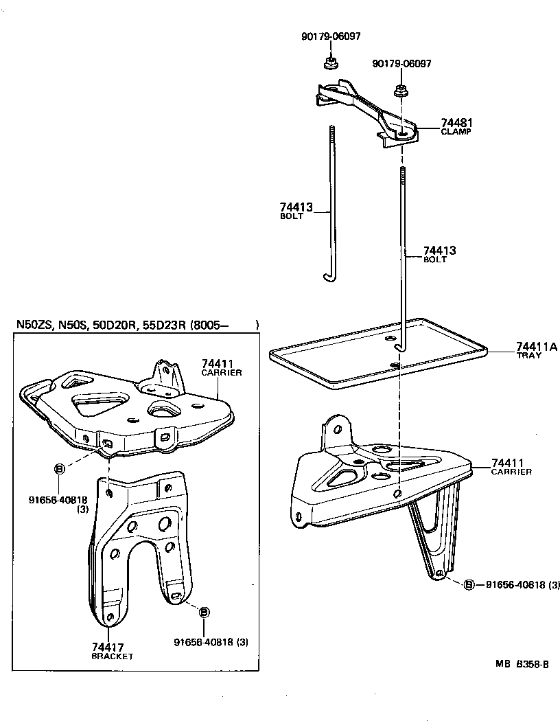 74404-10080 CLAMP, BATTERY HOLD DOWN product image