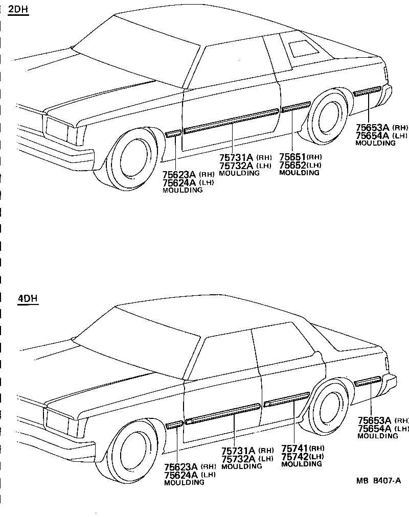 75554-30080 MOULDING, ROOF DRIP SIDE FINISH, REAR LH product image