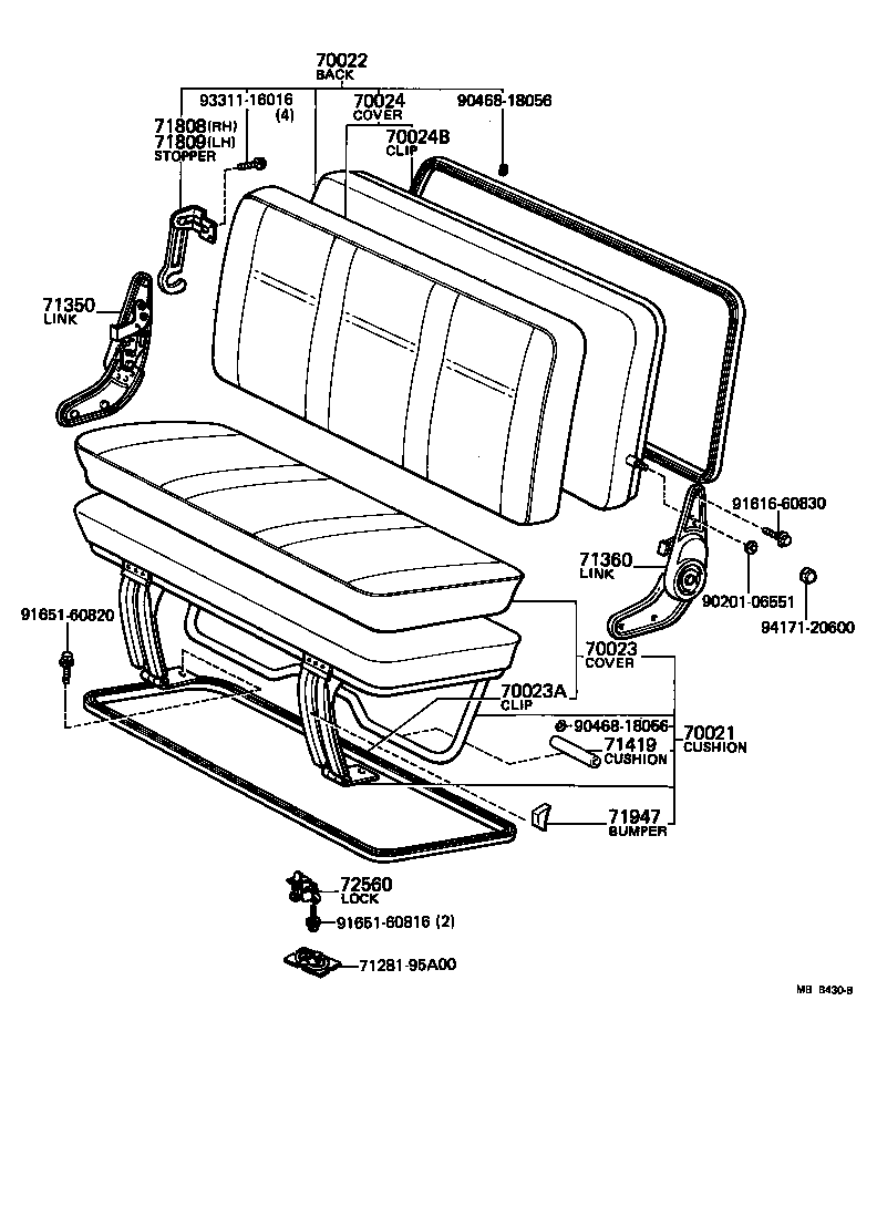 71508-95A02 COVER ASSY, NO.2 SEAT CUSHION product image