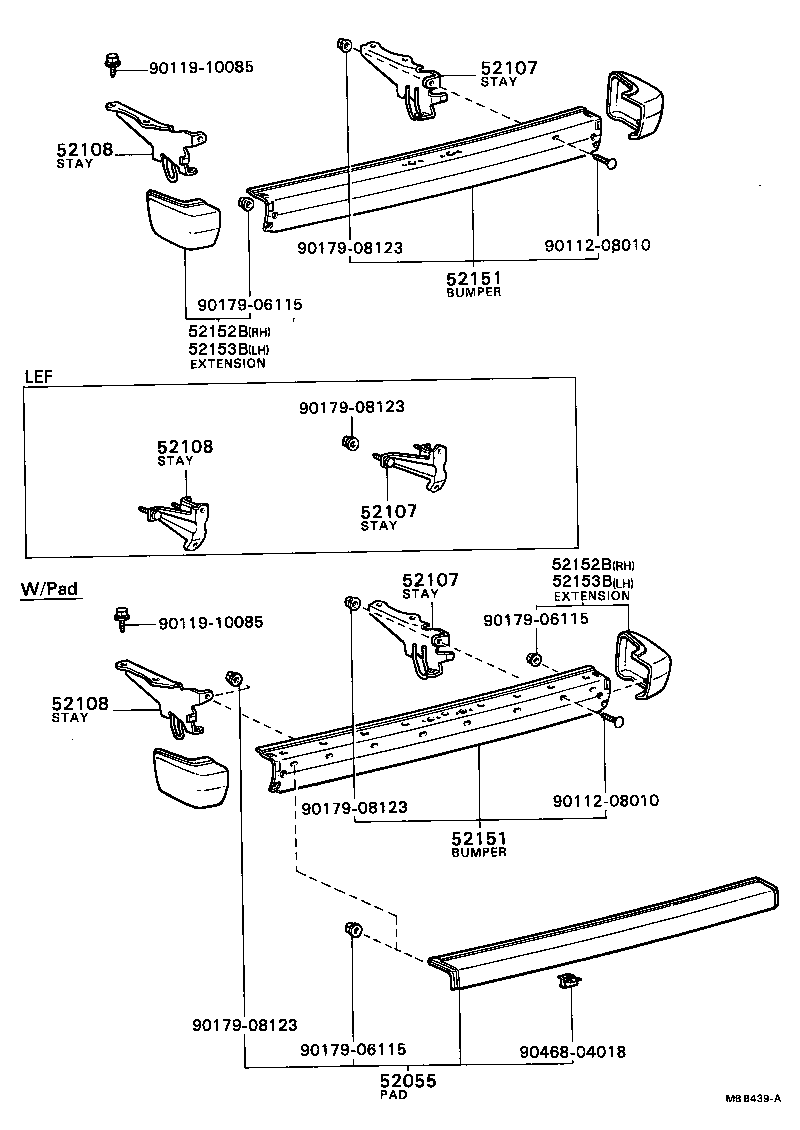 52181-20070 STAY SUB-ASSY, REAR BUMPER, RH product image