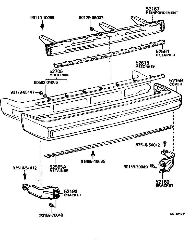 52023-20030 REINFORCEMENT, REAR BUMPER product image