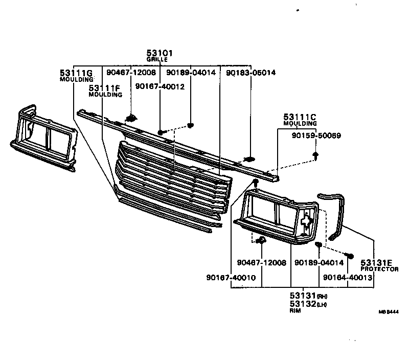 53132-29115 RIM, HEADLAMP, LH product image