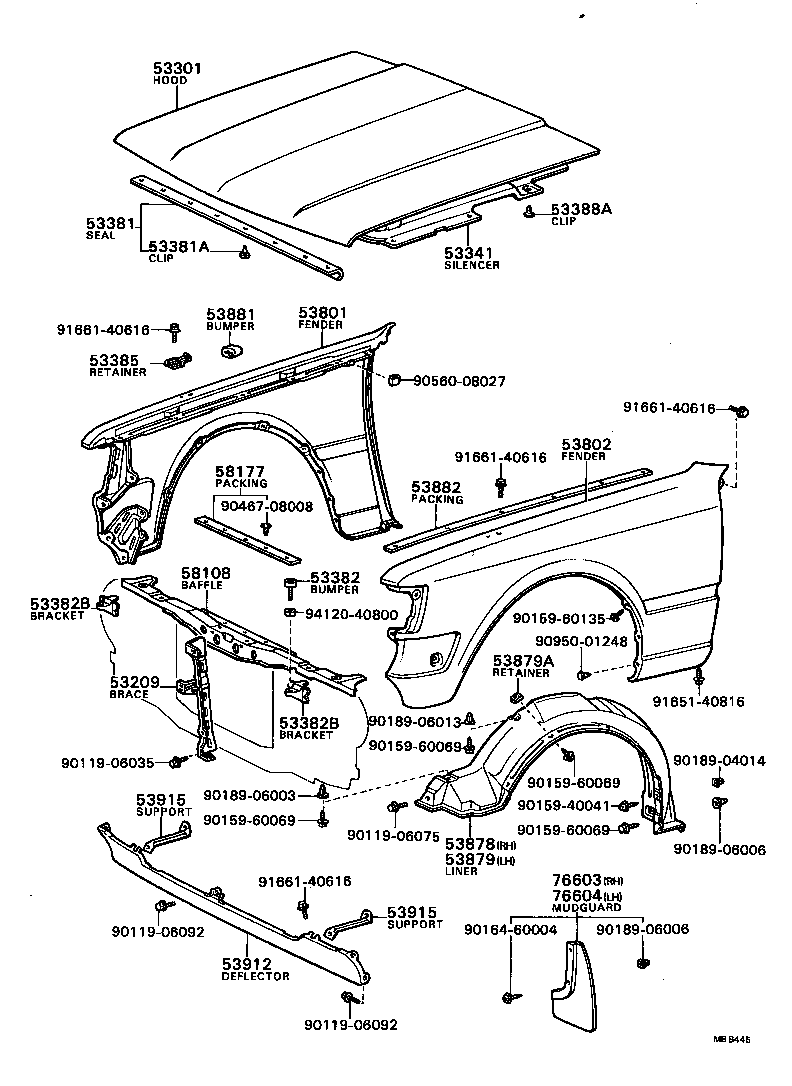 53802-20361 FENDER SUB-ASSY, FRONT LH product image