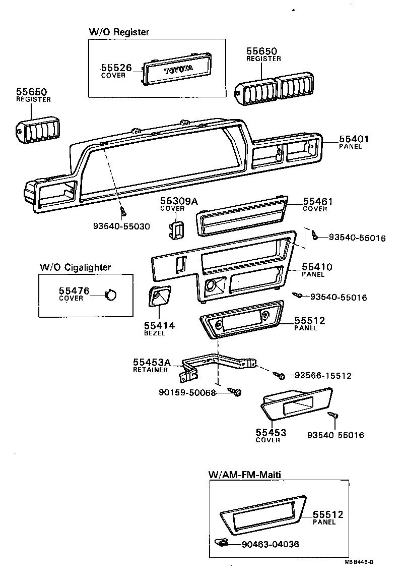 55307-20030 BRACE, INSTRUMENT PANEL, NO.2 product image
