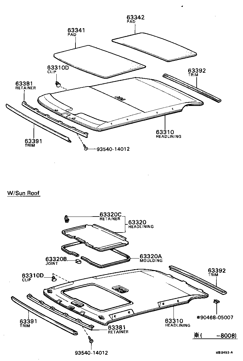 63361-20060 SUPPORT, ROOF HEADLINING, NO.1 product image
