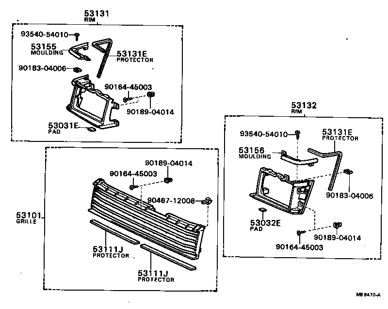 53119-16010 PROTECTOR, RADIATOR GRILLE product image
