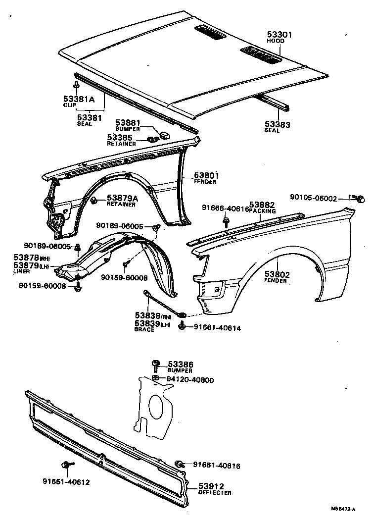 53802-16031 FENDER SUB-ASSY, FRONT LH product image