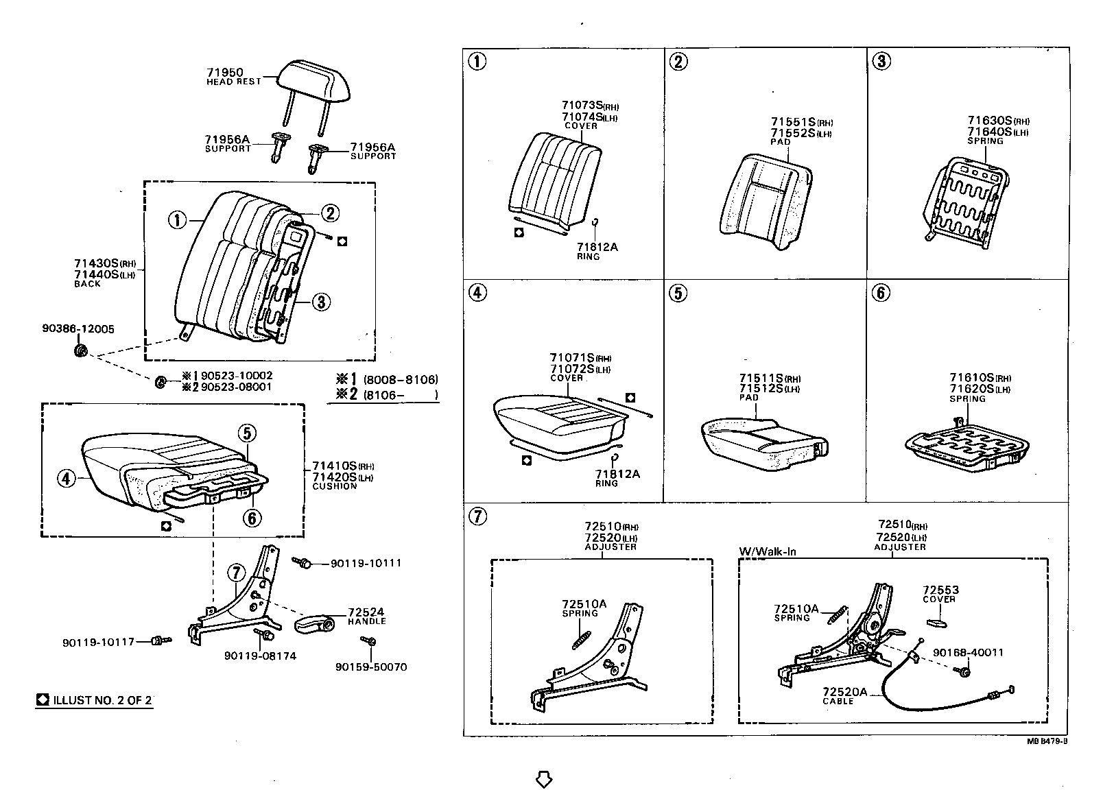 71401-10180 PAD, FRONT SEAT CUSHION, RH(FOR SEPARATE TYPE) product image