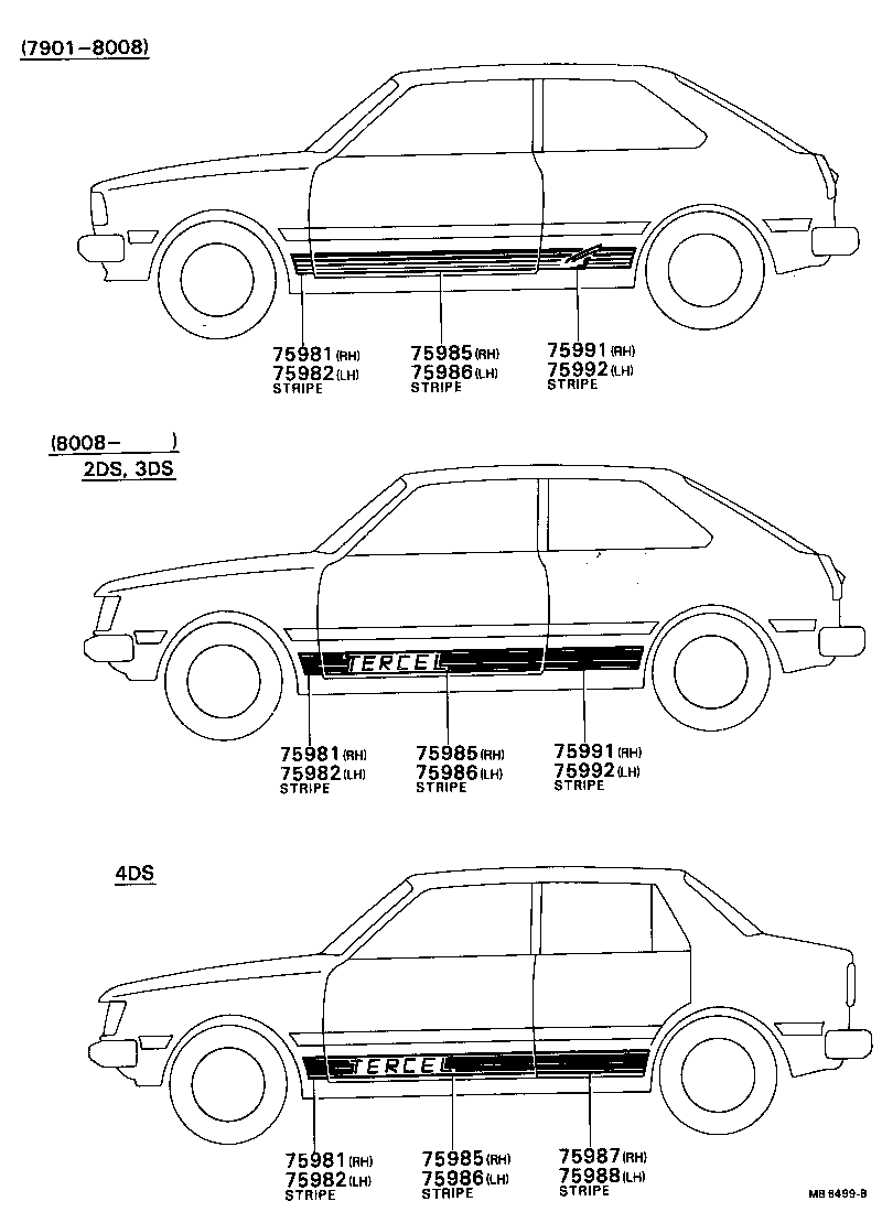 75981-16010 STRIPE, FRONT FENDER, RH NO.1 product image