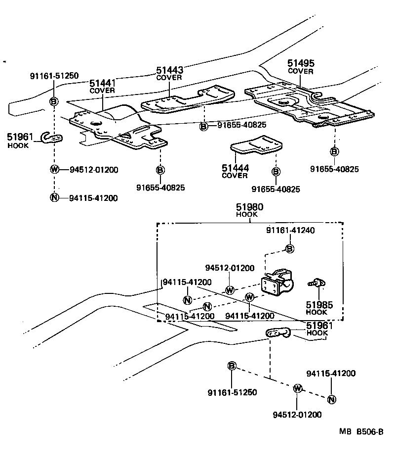 51453-60012 COVER, ENGINE UNDER, REAR RH product image