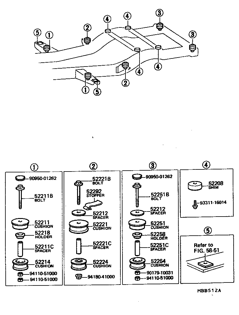 Toyota 90560-12017 SPACER(FOR BODY MOUNTING NO.1 CUSHION)