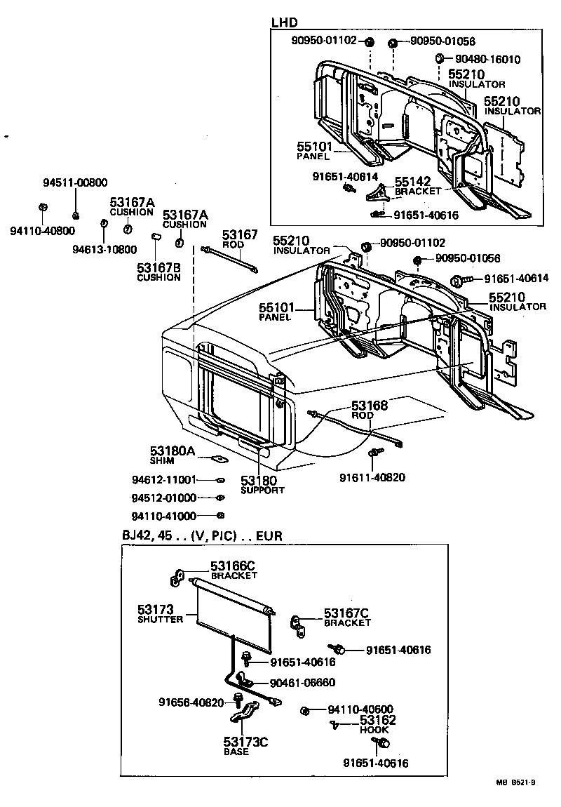 53016-60021 ROD, RADIATOR BRACE, RH product image