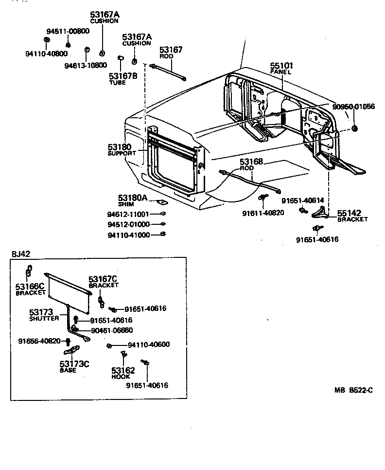 Toyota 53180-90300 SHUTTER SUB-ASSY, RADIATOR WIND