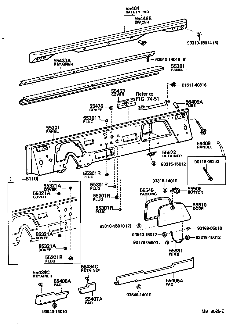 55031-90809 PANEL SUB-ASSY, INSTRUMENT product image