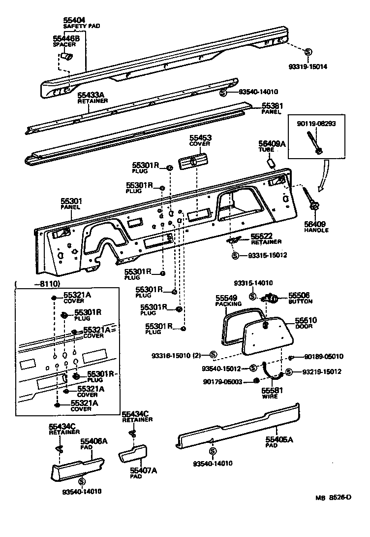 Toyota 55508-30020 WIRE, GLOVE COMPARTMENT DOOR OPEN