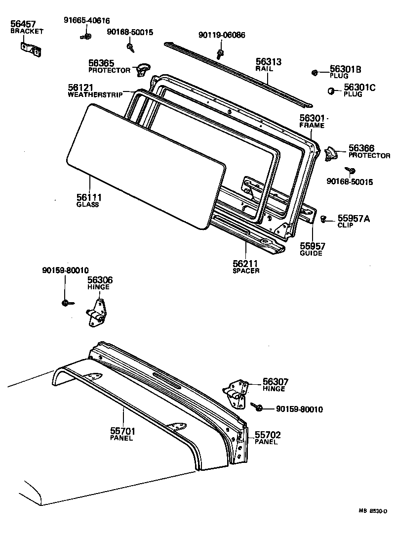 56301-90803 FRAME SUB-ASSY, WINDSHIELD product image