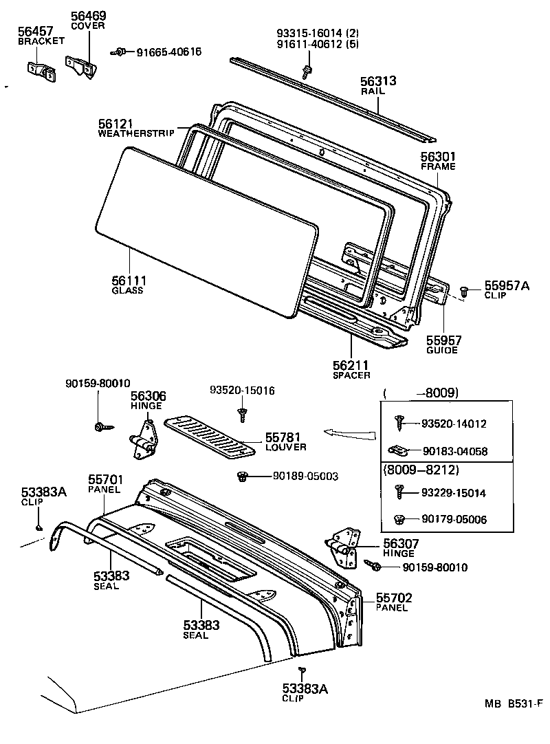 53383-90800 SEAL, HOOD TO COWL TOP product image