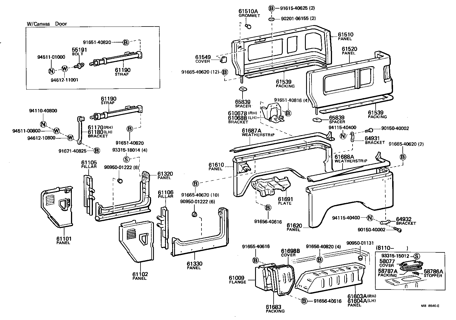 55007-90809 PANEL SUB-ASSY, COWL SIDE, RH product image