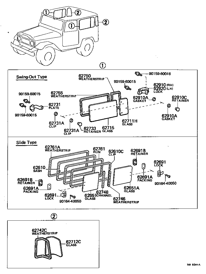 62775-90300 CLIP, SIDE WINDOW OUTER SASH, NO.1 (FOR SLIDE TYPE) product image