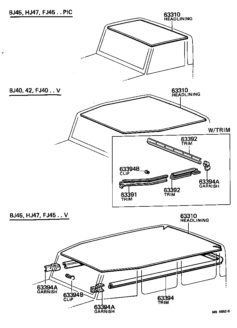 63308-90800 TRIM, ROOF HEADLINING, FRONT product image