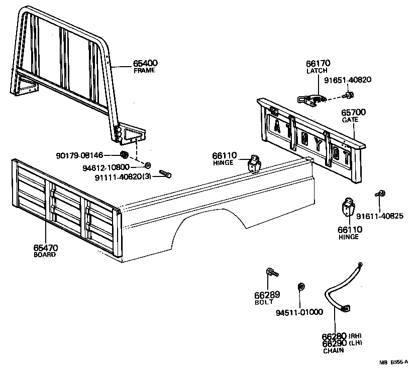 65700-95019 GATE ASSY, REAR BODY TAIL product image