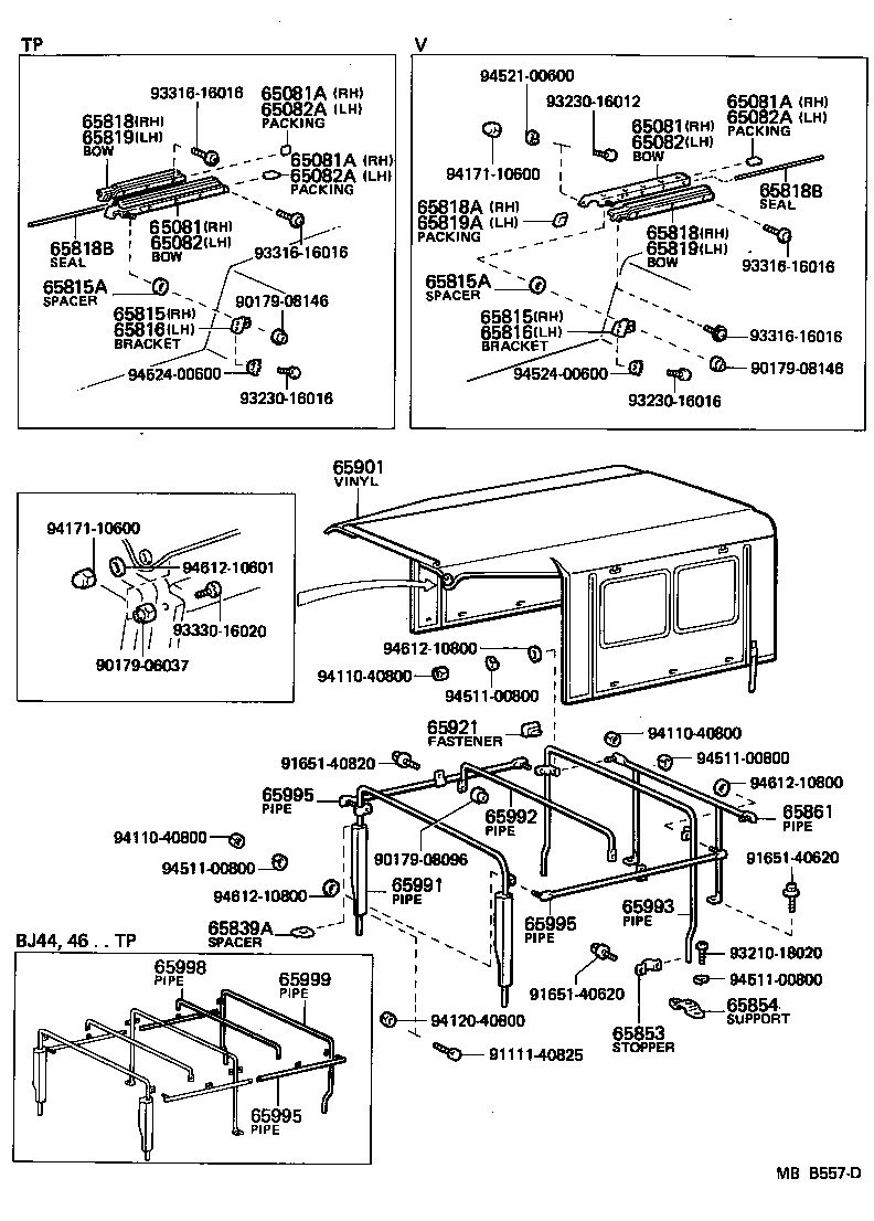 65801-90800 BOW SUB-ASSY, FRONT SIDE TOP, RH product image