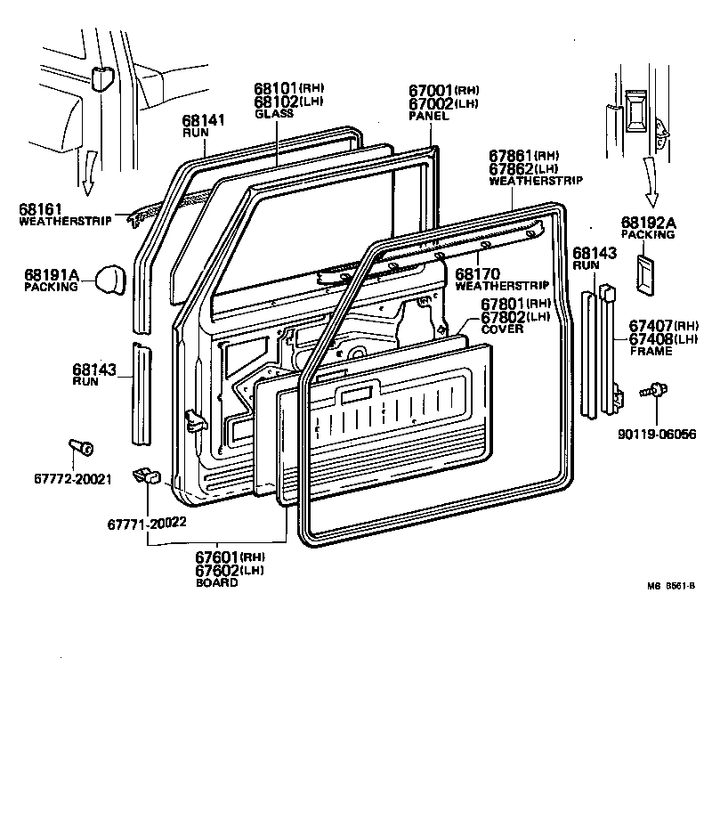 67002-90801 PANEL SUB-ASSY, FRONT DOOR, LH product image