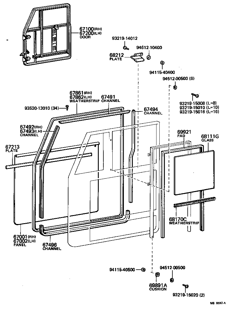69891-60010 BUMPER, CANVAS DOOR product image