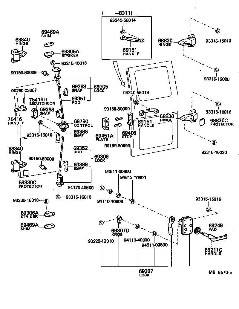 Toyota 69709-60011 CONTROL ASSY, BACK DOOR LOCK