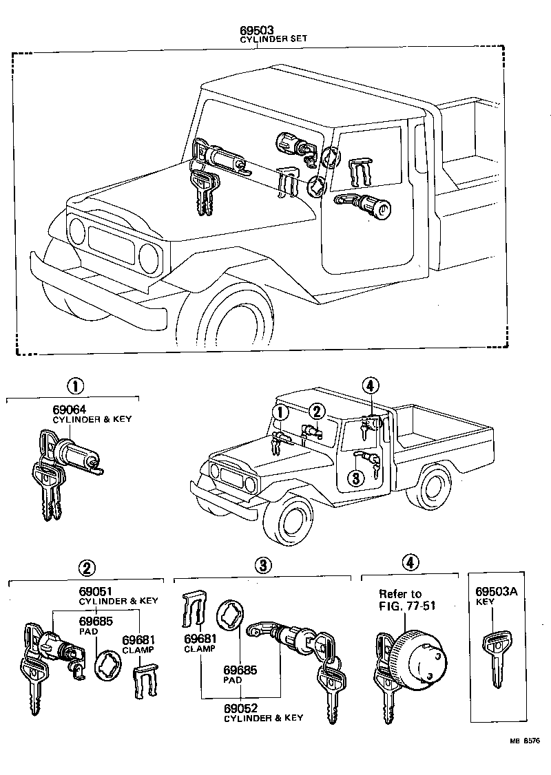 69005-90300 CYLINDER SET, LOCK product image