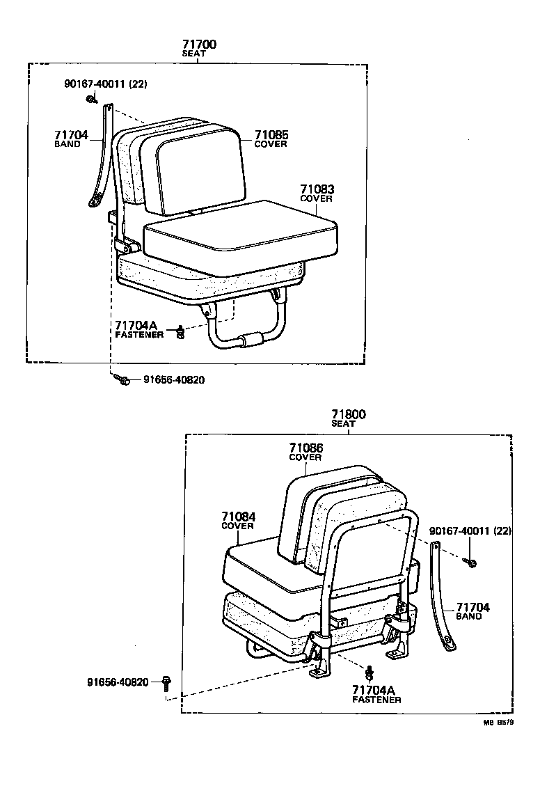 71075-90080 COVER SUB-ASSY, REAR SIDE SEAT CUSHION, RH product image