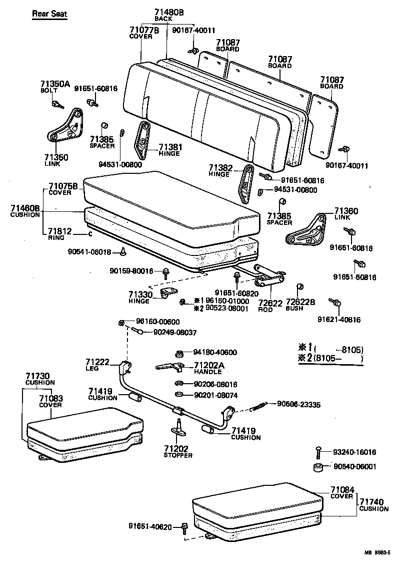71075-90080 COVER SUB-ASSY, REAR SIDE SEAT CUSHION, RH product image