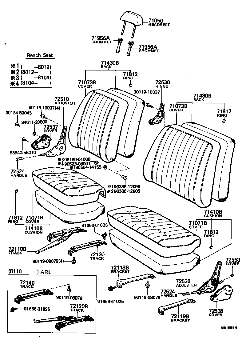 71075-90808 COVER ASSY, NO.1 SEAT CUSHION product image