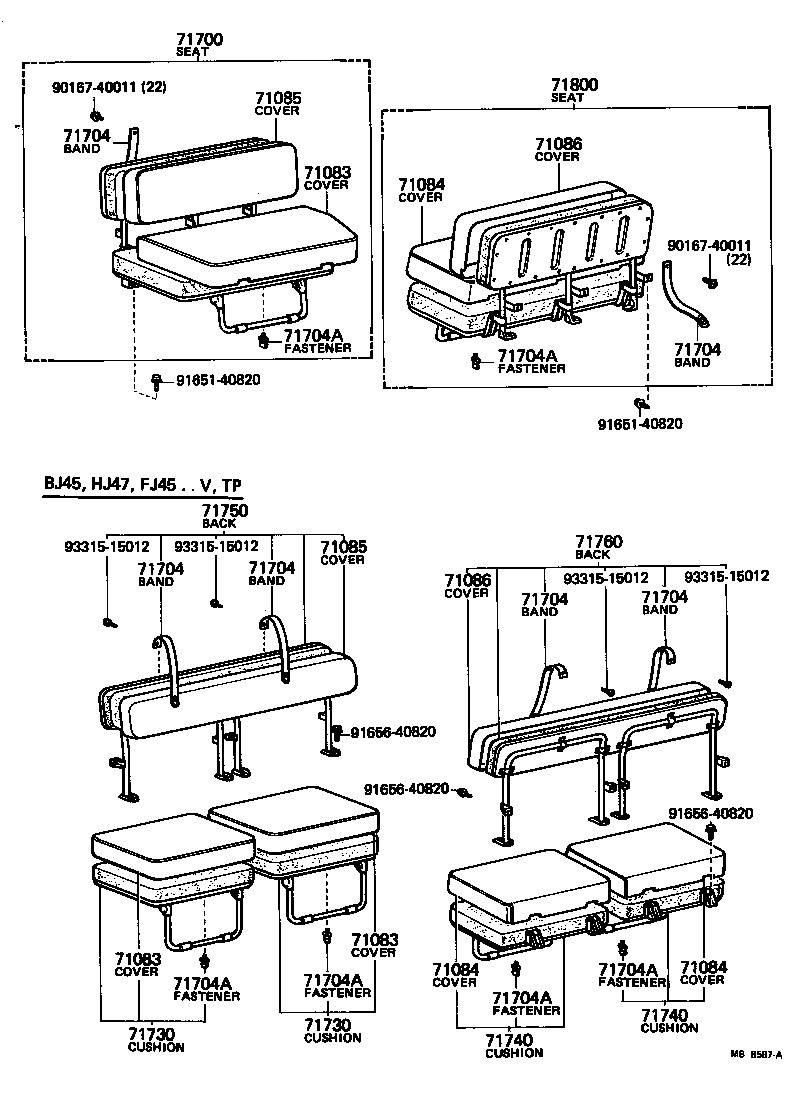 71075-90808 COVER ASSY, NO.1 SEAT CUSHION product image
