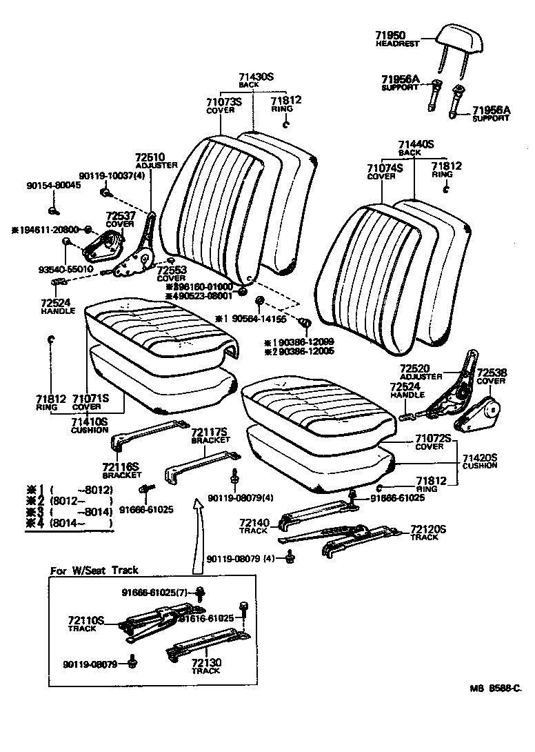 Toyota 71420-90801 CUSHION ASSY, FRONT SEAT, LH (FOR SEPARATE TYPE)