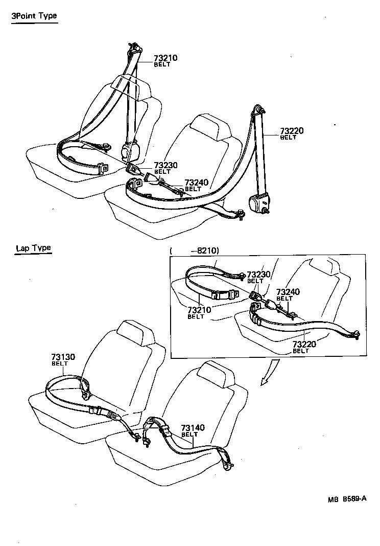 71801-90344 BELT ASSY, FRONT SEAT OUTER, RH product image