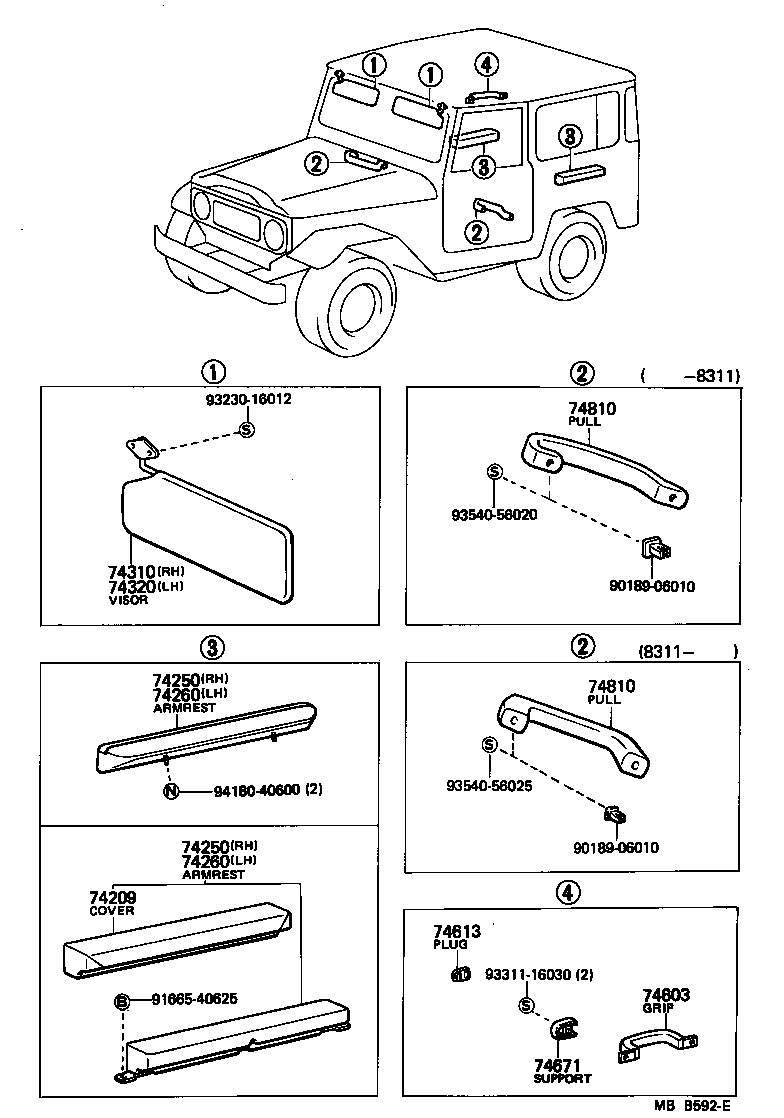 74250-90801 ARMREST ASSY, REAR RH product image