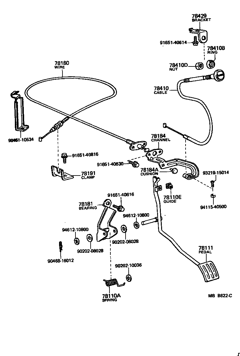Toyota 78060-90302 ROD SUB-ASSY, ACCELERATOR CONNECTING, NO.2