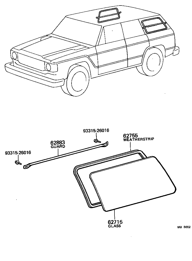 62884-90A01 GUARD ASSY, SIDE WINDOW product image