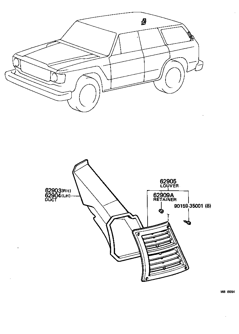 62906-69015 LOUVER, QUARTER VENTILATION product image