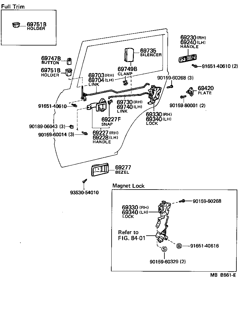 69770-90A03 LINK SUB-ASSY, REAR DOOR LOCKING CONTROL, RH product image