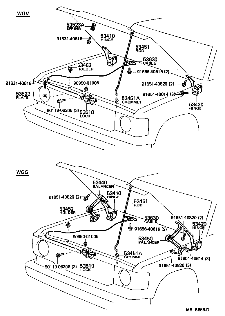 53630-90A02 CABLE ASSY, HOOD LOCK CONTROL product image