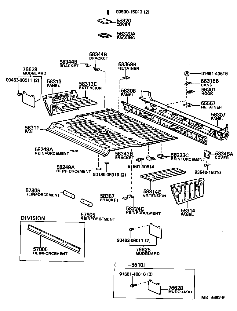 58307-90A01 PANEL SUB-ASSY, BODY LOWER BACK product image