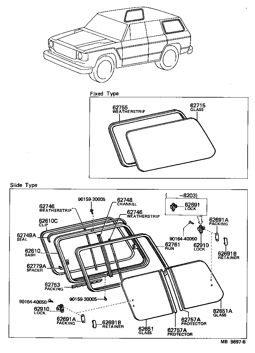 62706-90A01 SASH ASSY, SIDE WINDOW OUTER, NO.1 (FOR SLIDE TYPE) product image