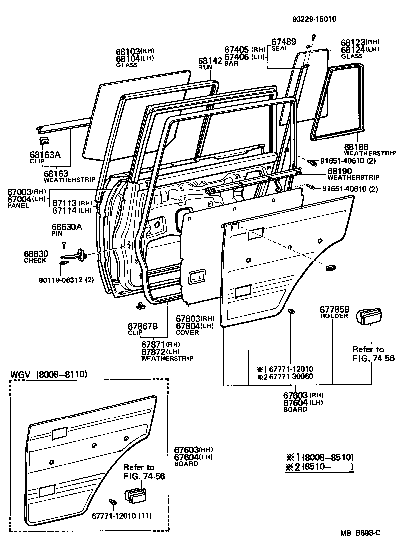 Toyota 67004-90A03 PANEL SUB-ASSY, REAR DOOR, LH