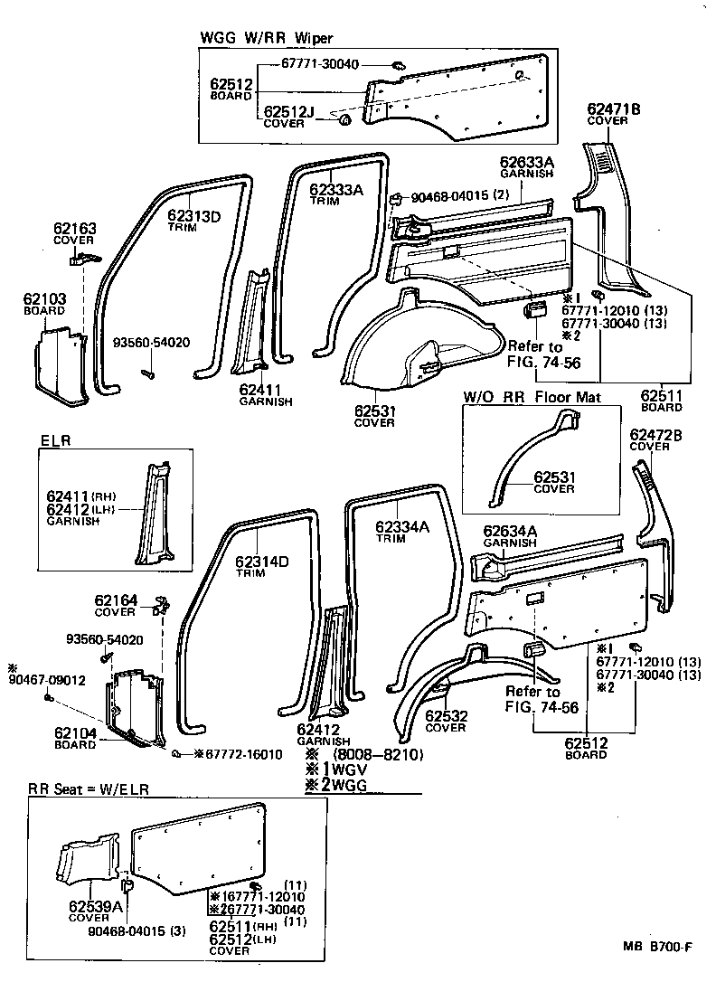 62520-90A26 BOARD, QUARTER INSIDE TRIM, LH product image